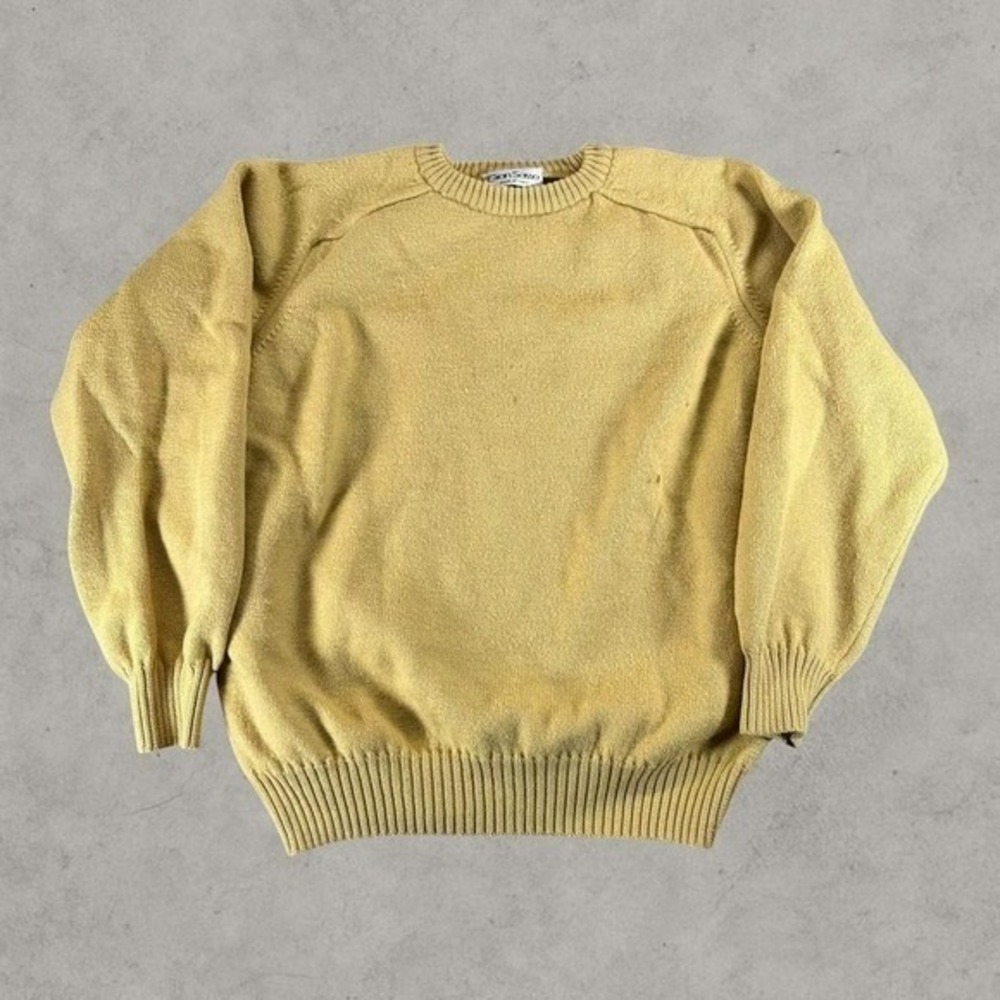 Gran Sasso Sweater Men Small Yellow Made In Italy Fine Wool Luxury Designer Soft